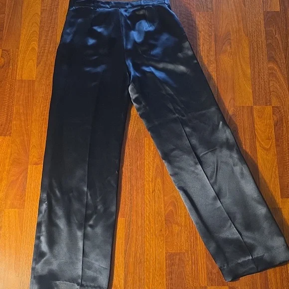 Armani Collezioni Midnight Blue Satin Trousers - Picture 3 of 3